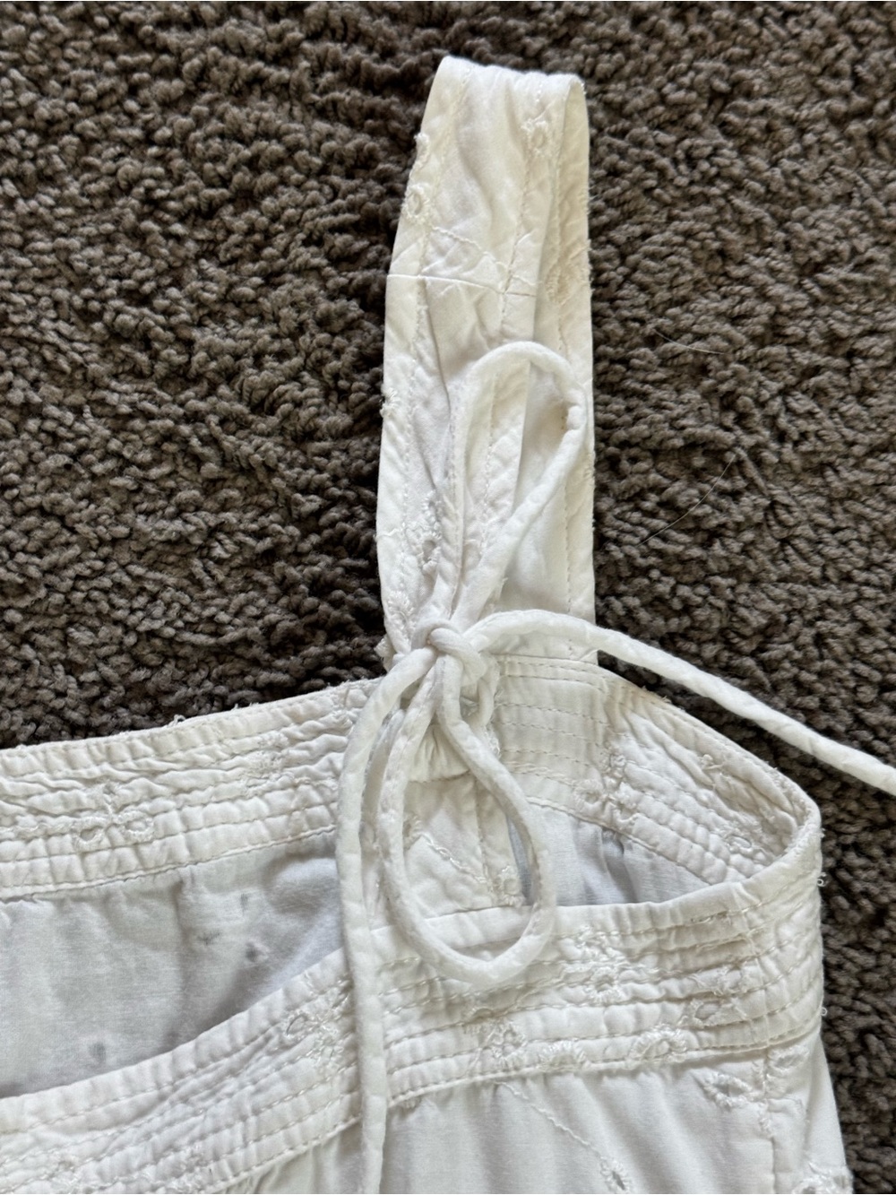 Free people women’s White Eyelet Sundress - Lightweight Summer Dress - Picture 7 of 8